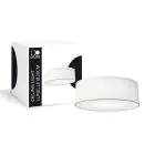 D'Lite Plafonnier Lunelle 30cm Textile Blanc | Convient pour 2x E27 
